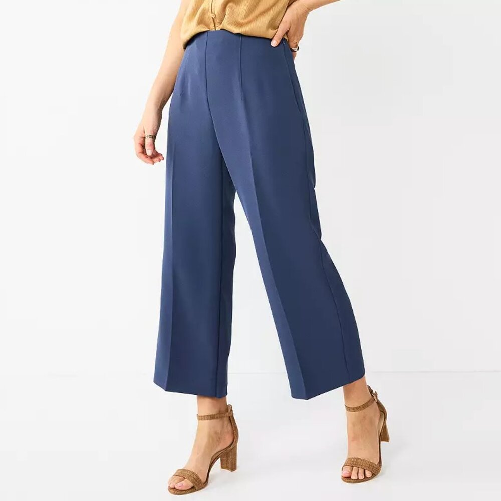 Women's Nine West Pintuck Wide-Leg High Rise Pants - Size 12